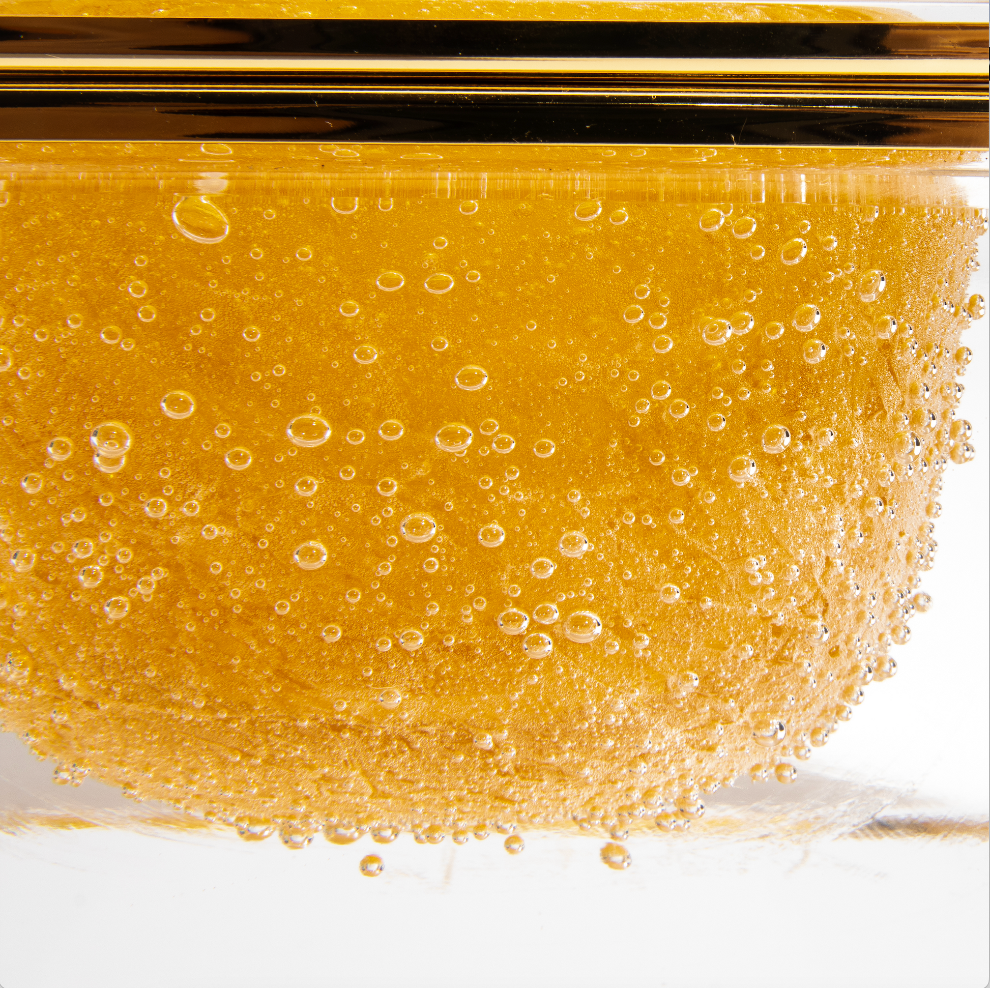 Murano Box with Bubbles and Brass Fittings in Amber