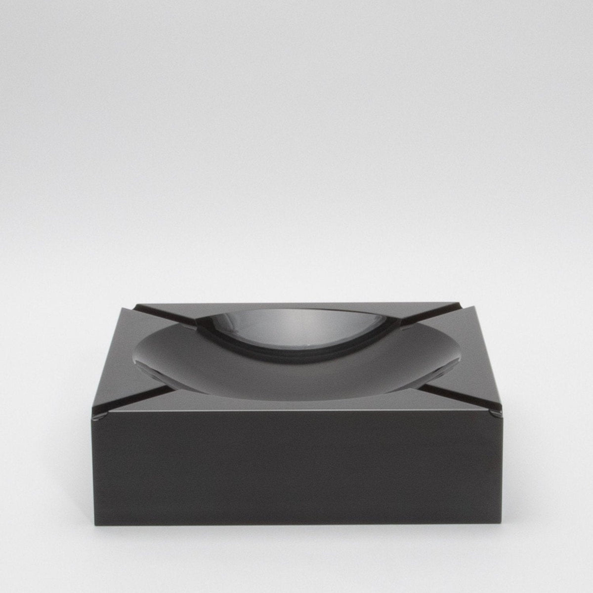 Black Crystal Cigar Ashtray by KA Glass