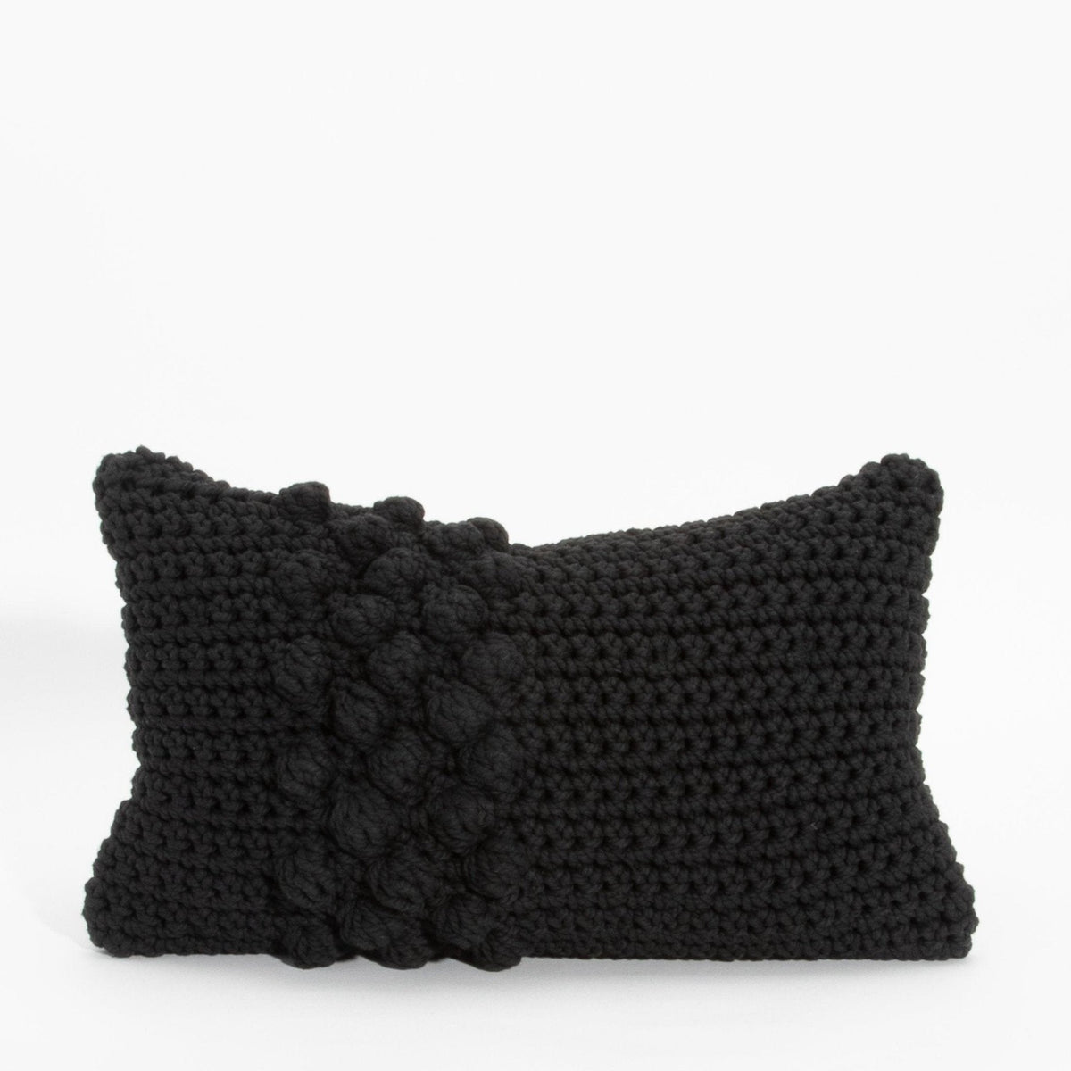 Black Macrame Kidney Pillow