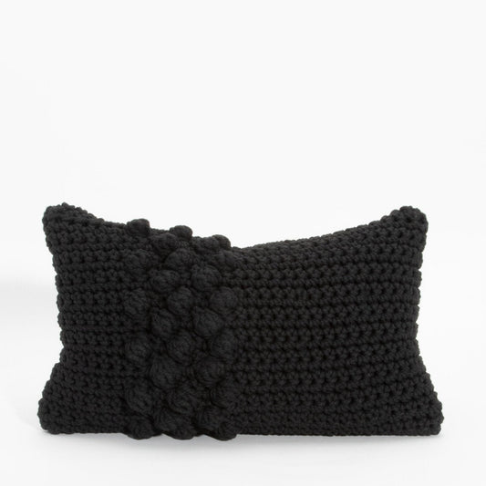 Black Macrame Kidney Pillow