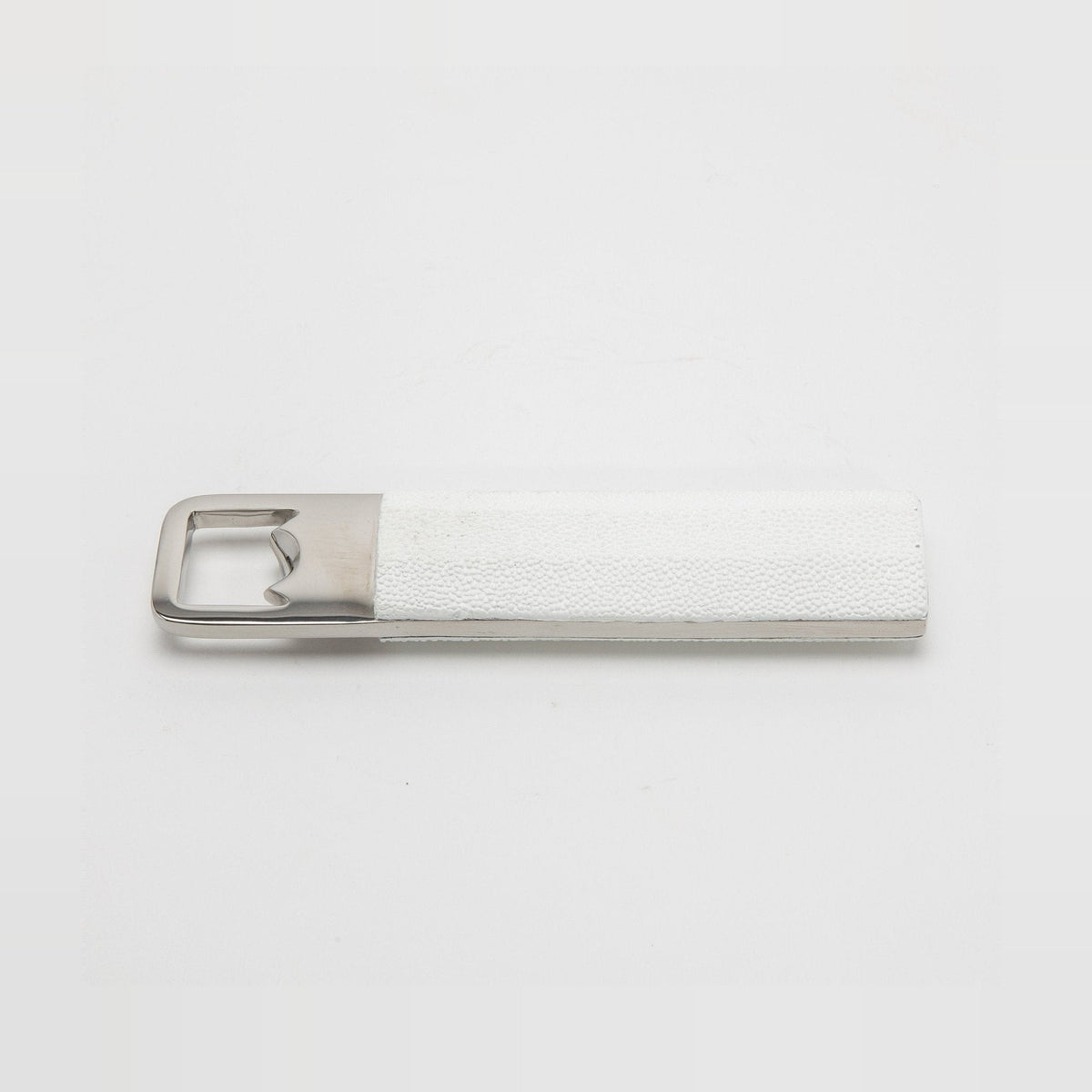 Bottle Opener in White Shagreen with Stainless Steel by KIFU Paris