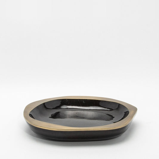 Bowl in Black Shell and Bronze Patina Brass by R&Y Augousti