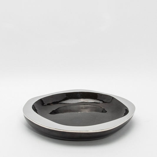Bowl in Black Shell and Stainless Steel by R&Y Augousti