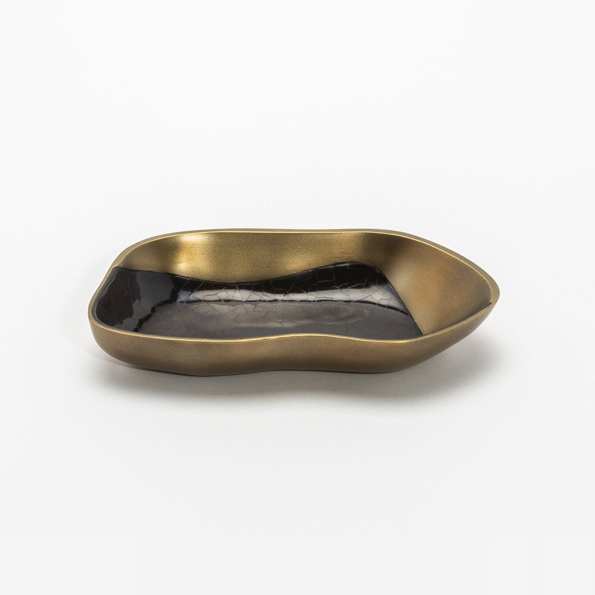 Bowl in Bronze Patina Brass with Black Shell Details by KIFU Paris