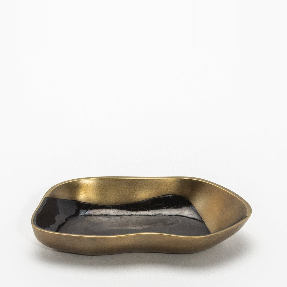 Bowl in Bronze Patina Brass with Black Shell Details by KIFU Paris