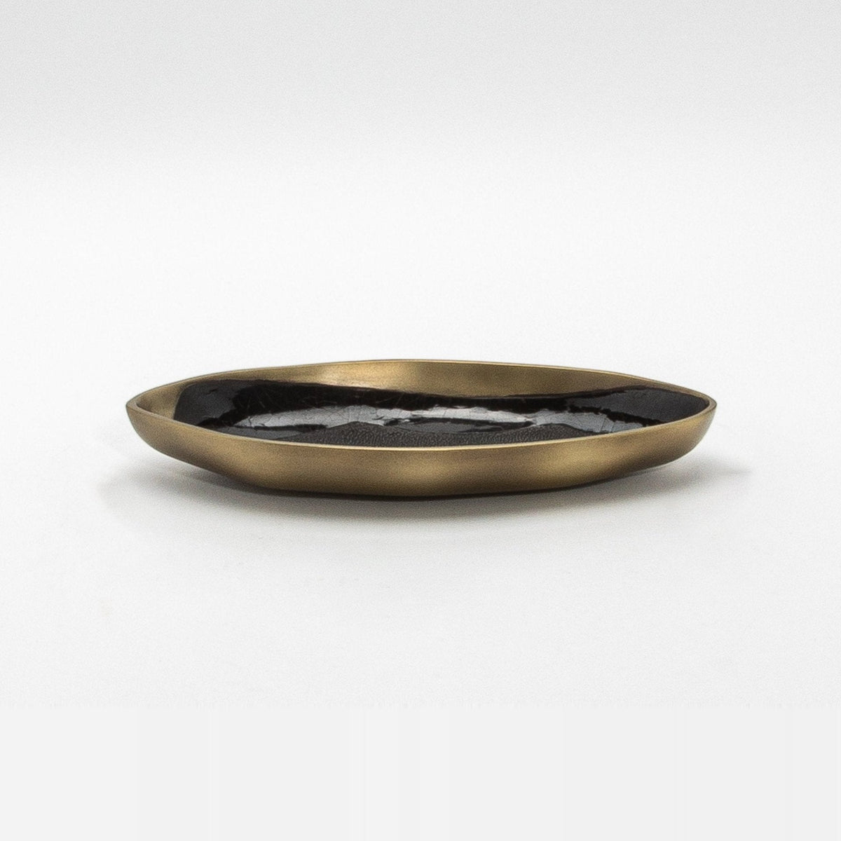 Bowl in Bronze Patina Brass with Black Shell Details by KIFU Paris