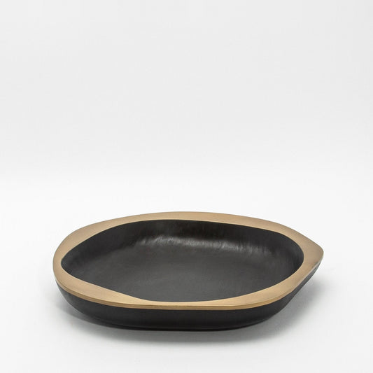 Bowl in Oak and Bronze Patina Brass by R&Y Augousti