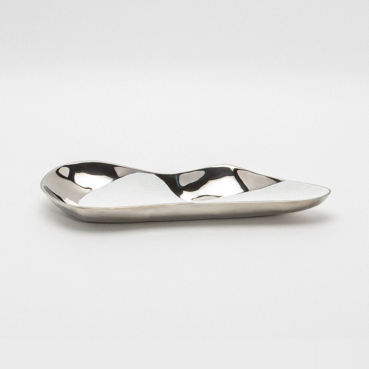 Bowl in Stainless Steel with White Shagreen Details by KIFU Paris