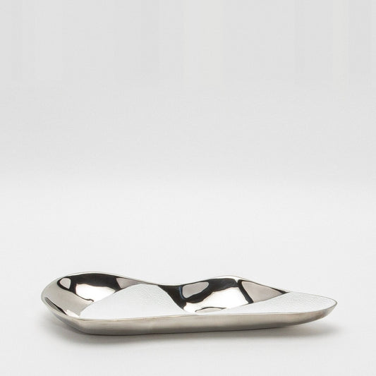Bowl in Stainless Steel with White Shagreen Details by KIFU Paris