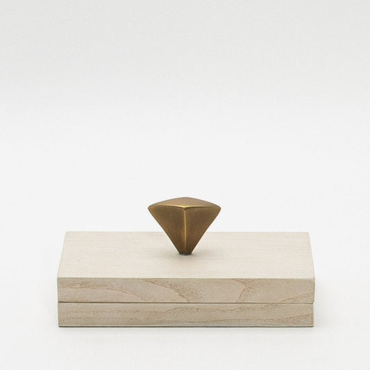 Box in White Oak with Bronze Patina Brass Knob by Kifu Paris