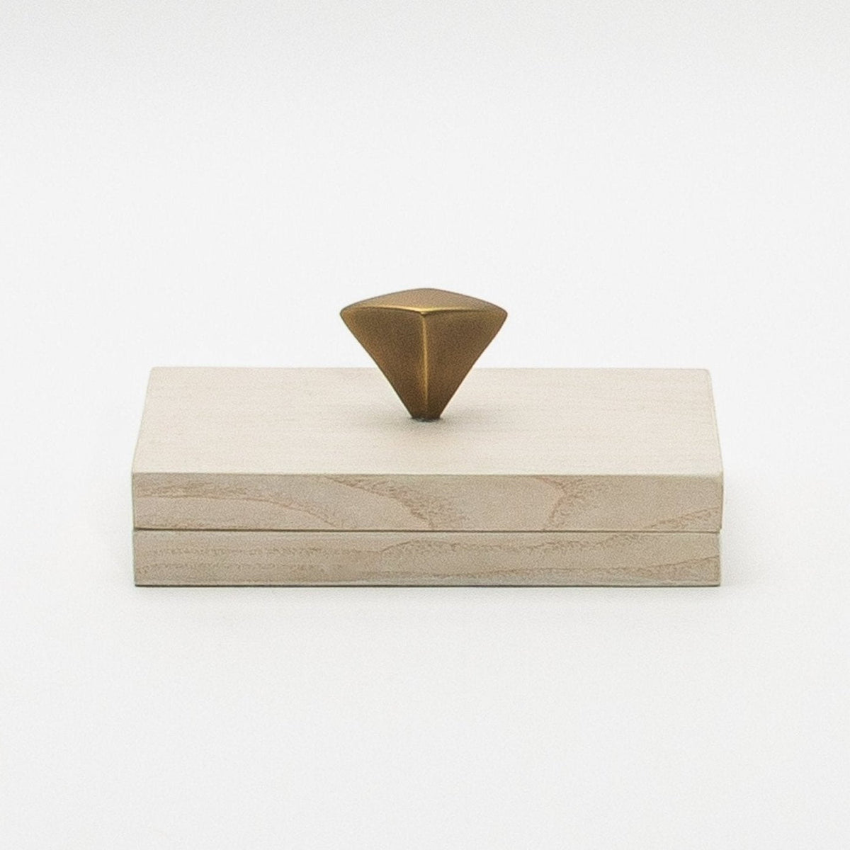 Box in White Oak with Bronze Patina Brass Knob by Kifu Paris