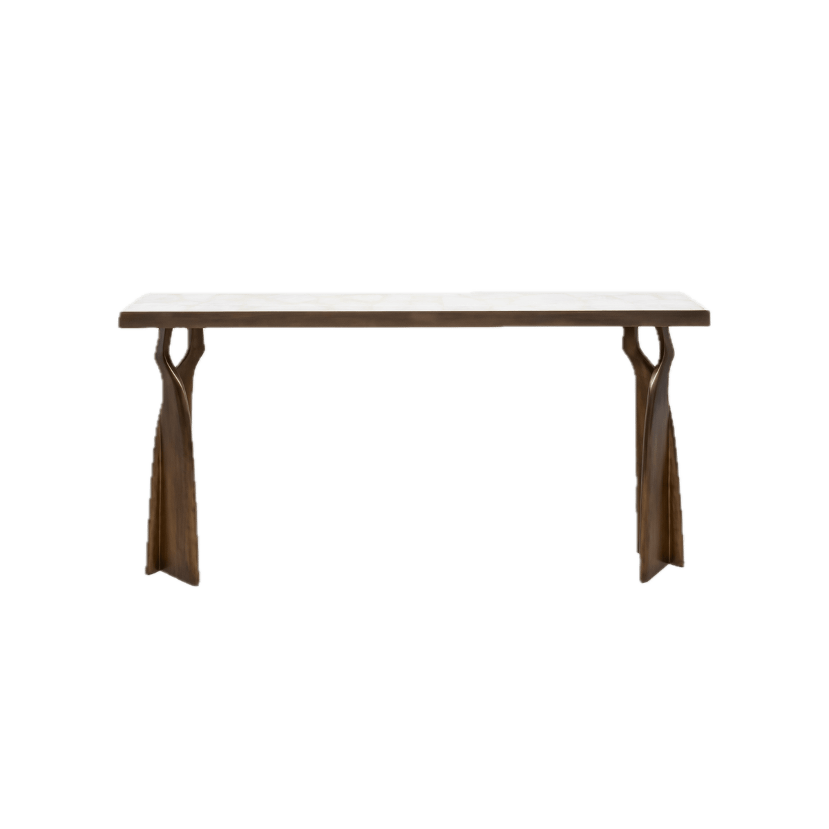 Chital Console in Quartz and Bronze Patina Brass by Kifu Paris