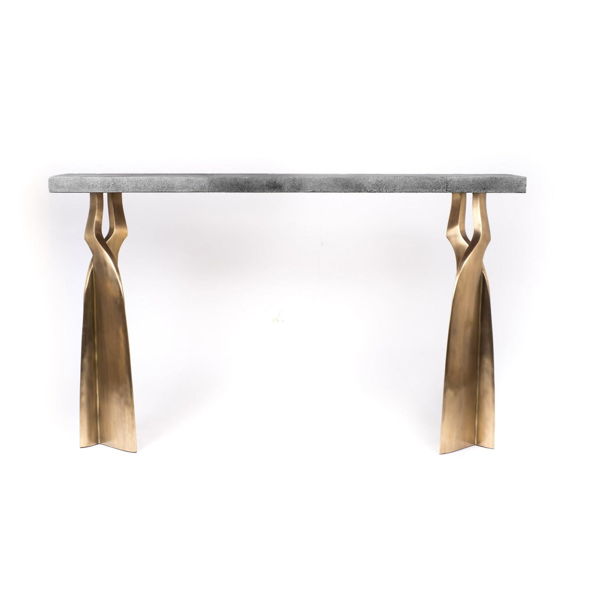 Chital Console in Shagreen and Bronze Patina Brass by Kifu Paris