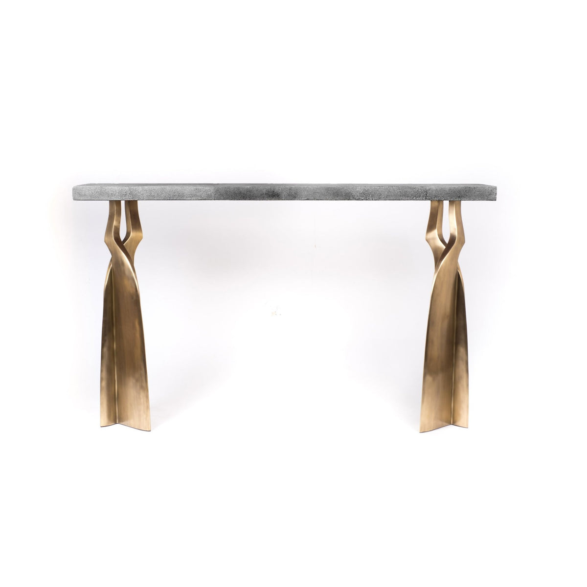 Chital Console in Shagreen and Bronze Patina Brass by Kifu Paris