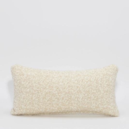 Cream and Tan Boucle Kidney Pillow