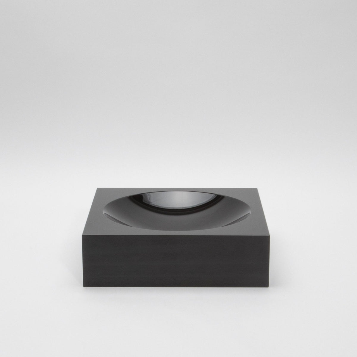 Crystal Black Convex Bowl by KA Glass