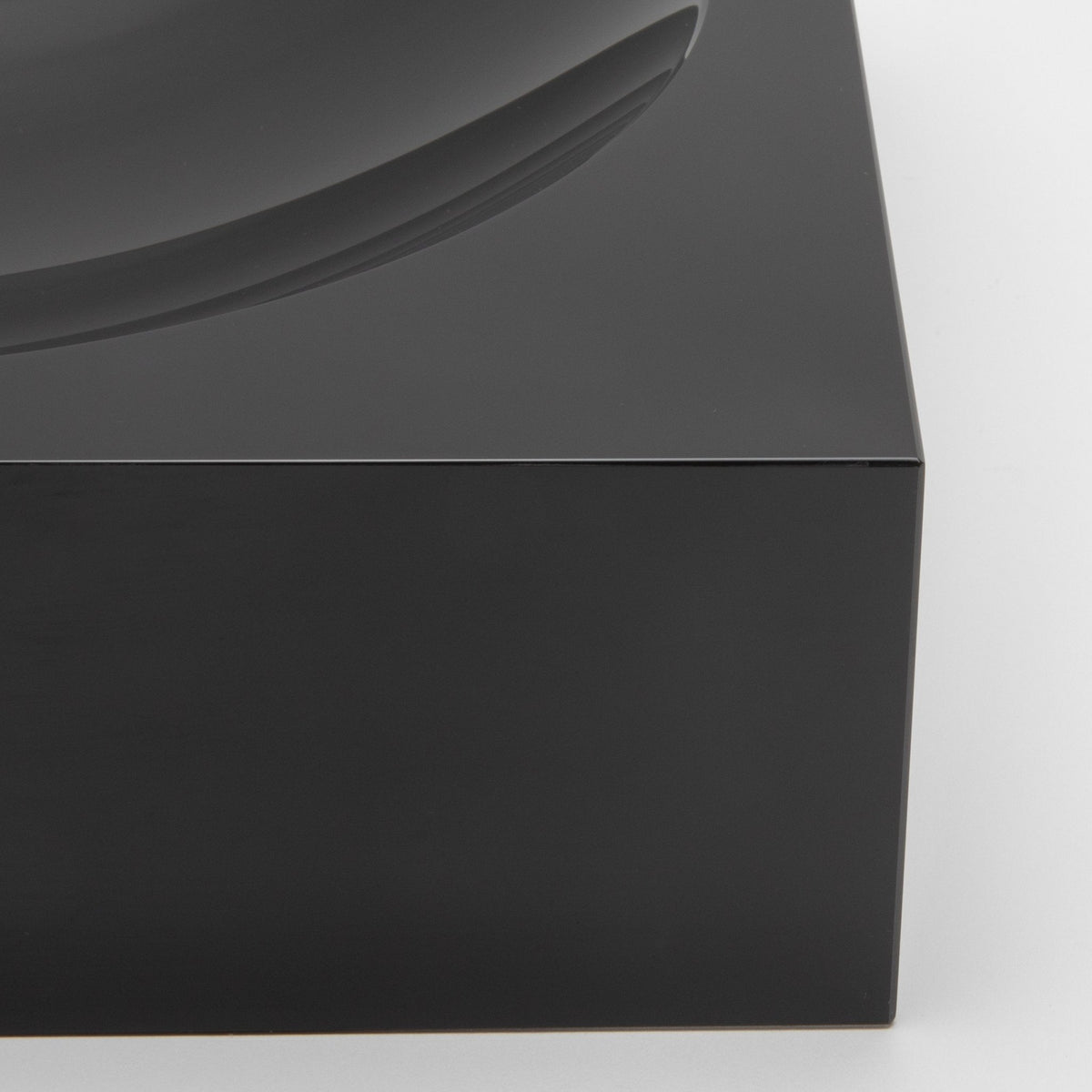 Crystal Black Convex Bowl by KA Glass