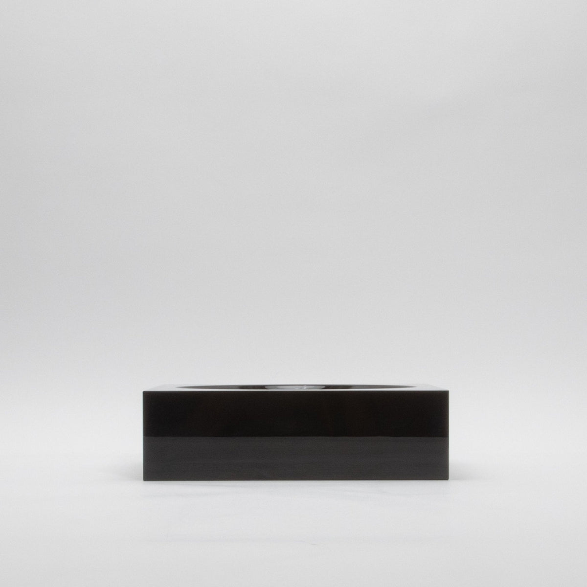 Crystal Black Convex Bowl by KA Glass