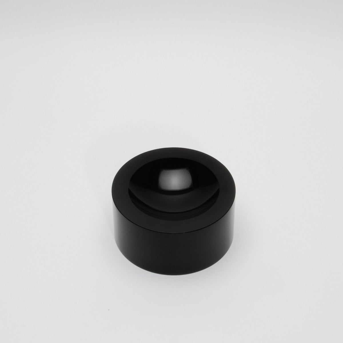 Crystal Black Convex Bowl by KA Glass