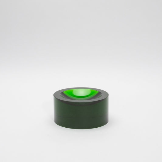 Crystal Green Convex Bowl by KA Glass