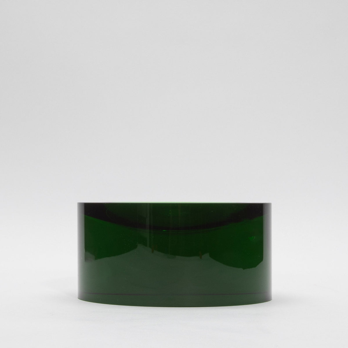 Crystal Green Convex Bowl by KA Glass