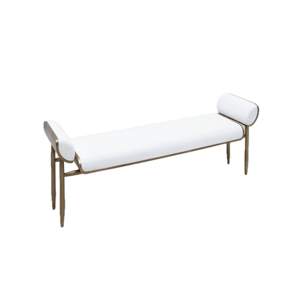 Dandy Day Bench in White Shagreen with Brass by Kifu Paris