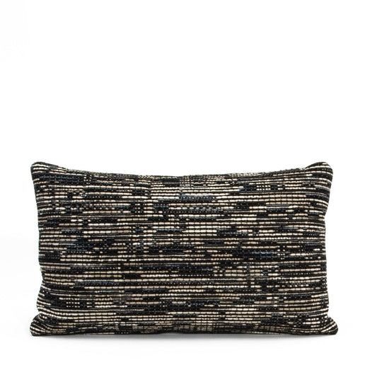 Dark Woven Kidney Pillow with Elitis Fabric