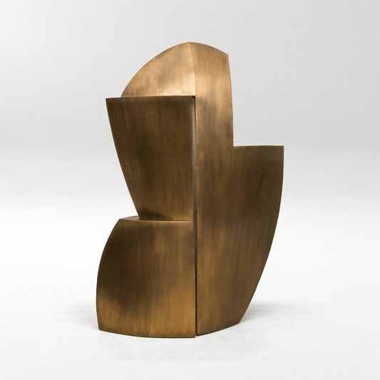 Deconstructed Tower Sculpture in Bronze Patina Brass by Patrick Coard Paris