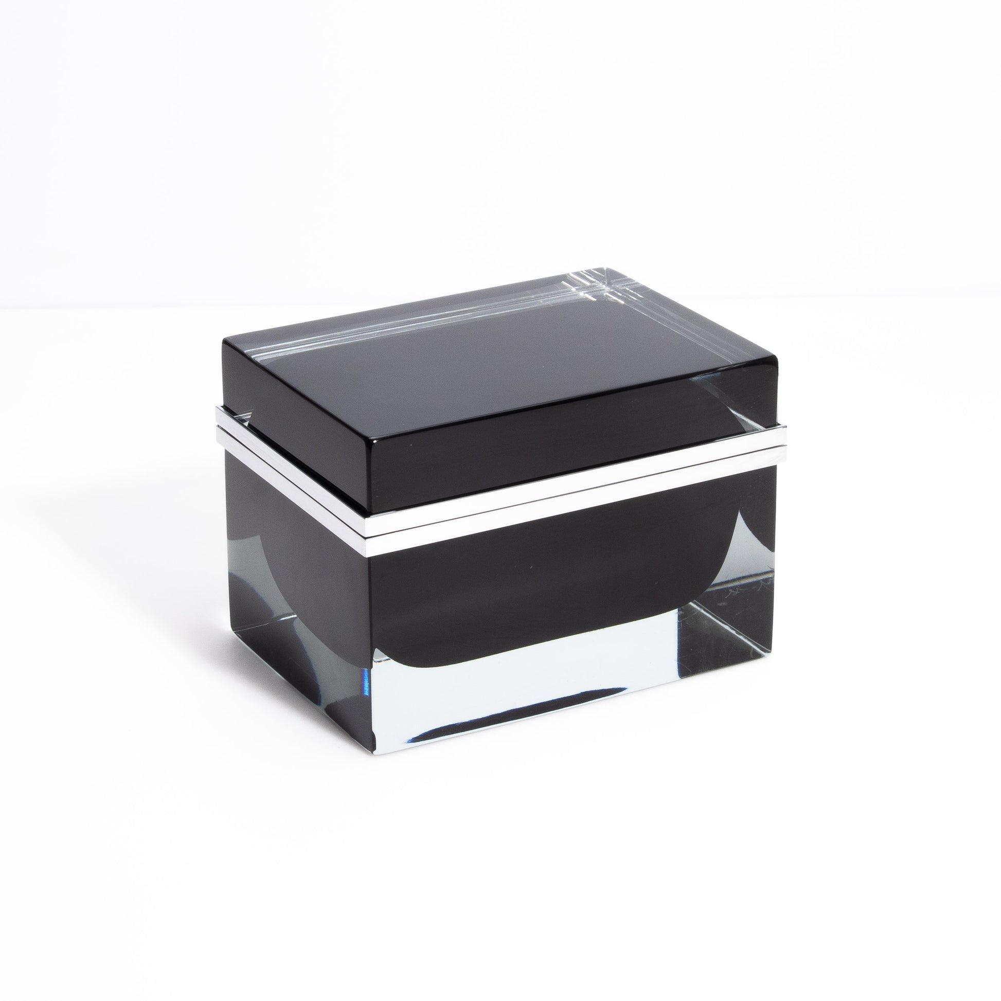Murano Box with Chrome Fittings in Onyx Black