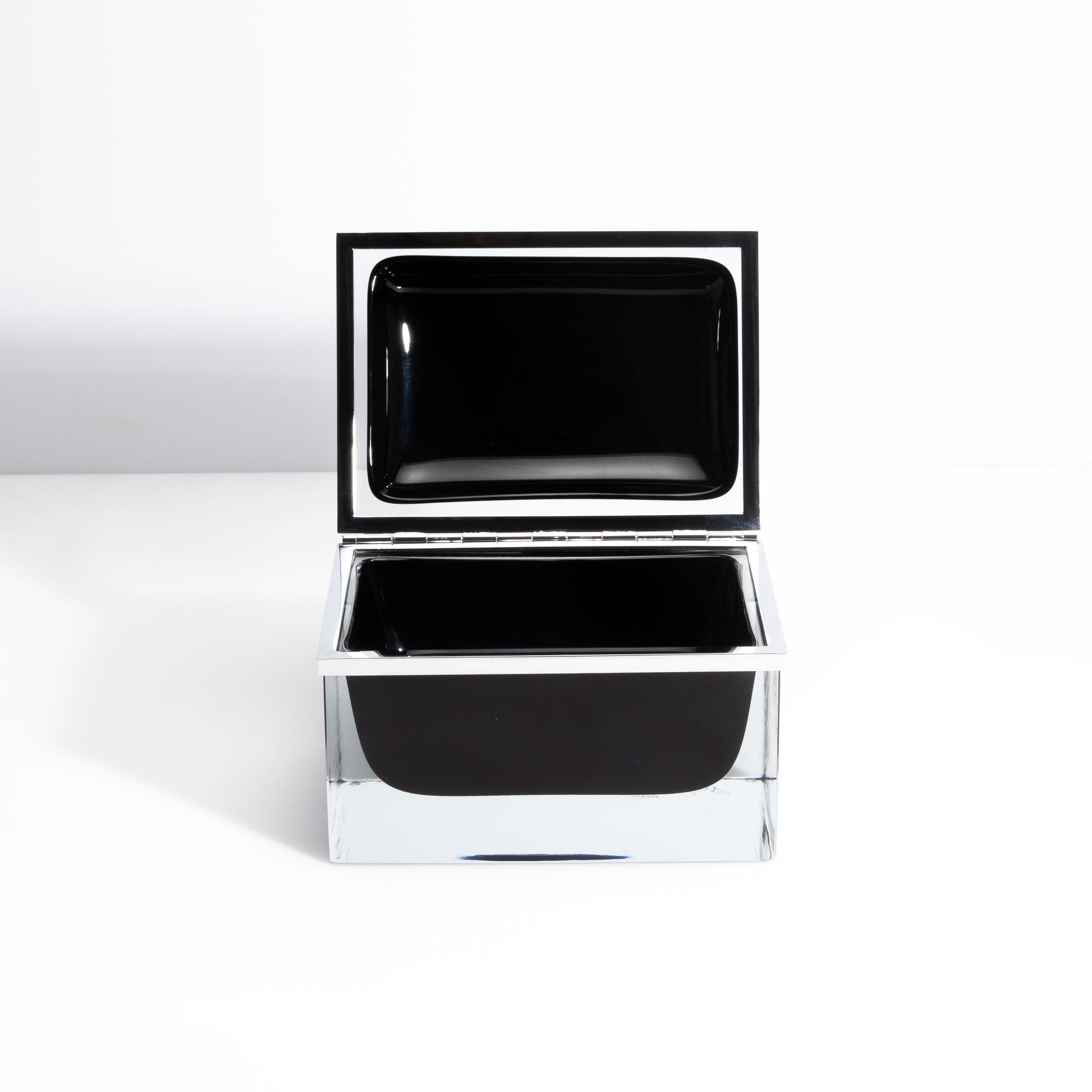 Murano Box with Chrome Fittings in Onyx Black