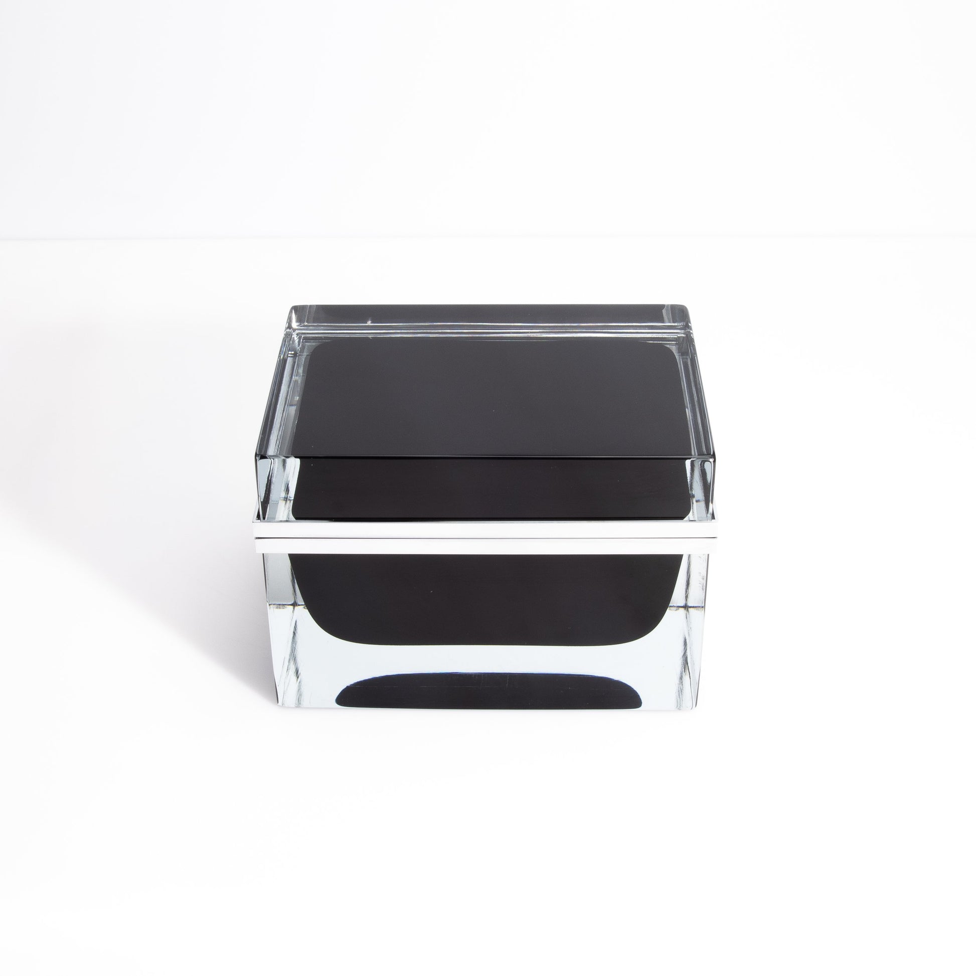 Murano Box with Chrome Fittings in Onyx Black