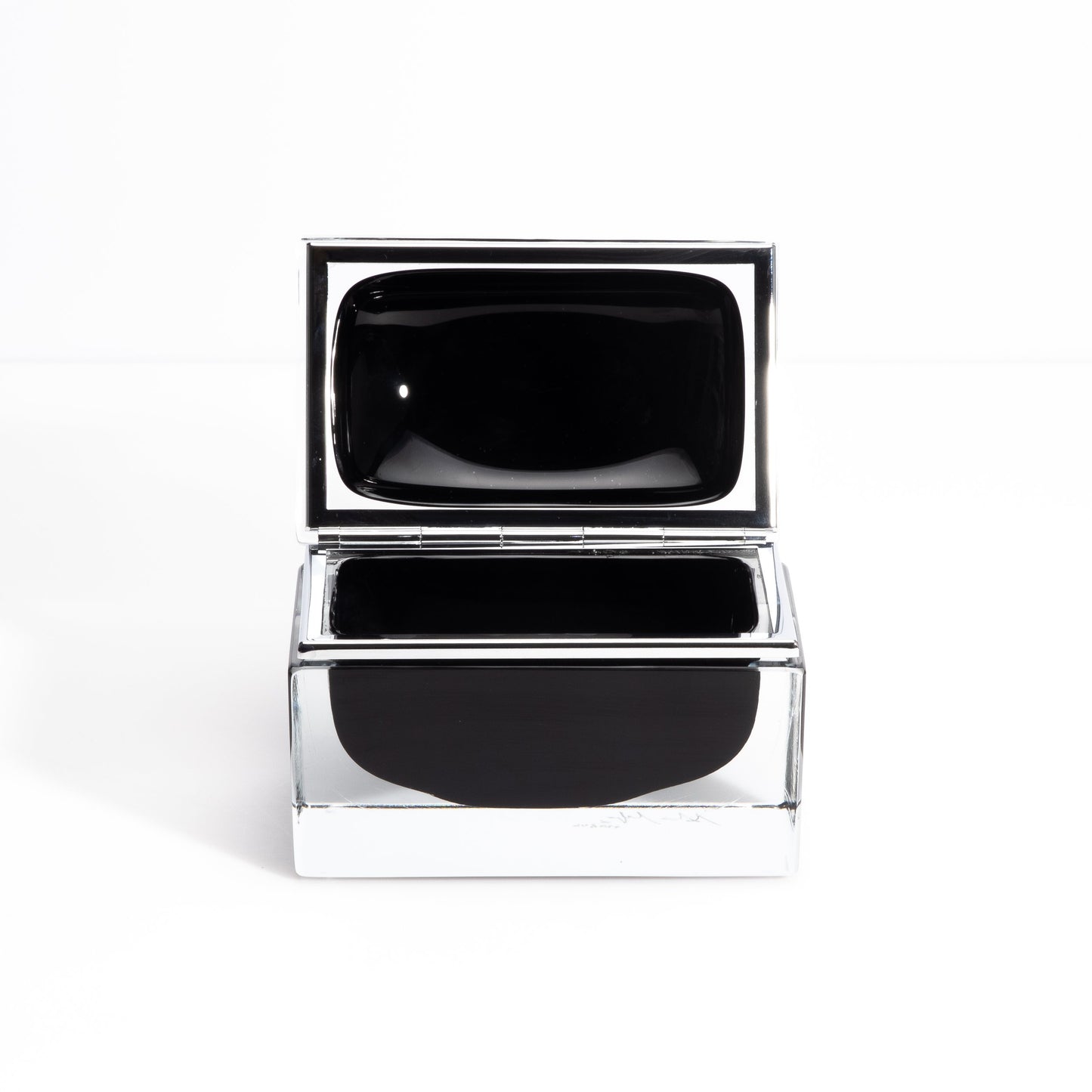Murano Box with Chrome Fittings in Onyx Black