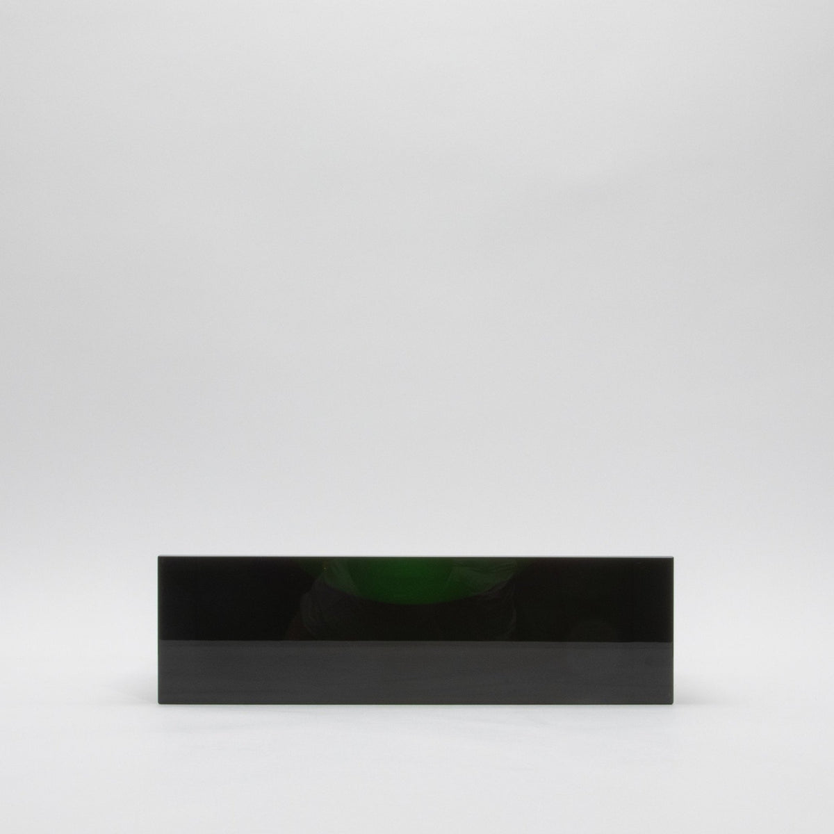 Green Crystal Convex Bowl by KA Glass