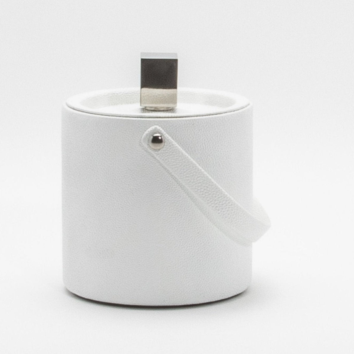 Ice Bucket in White Shagreen with Stainless Steel by KIFU Paris