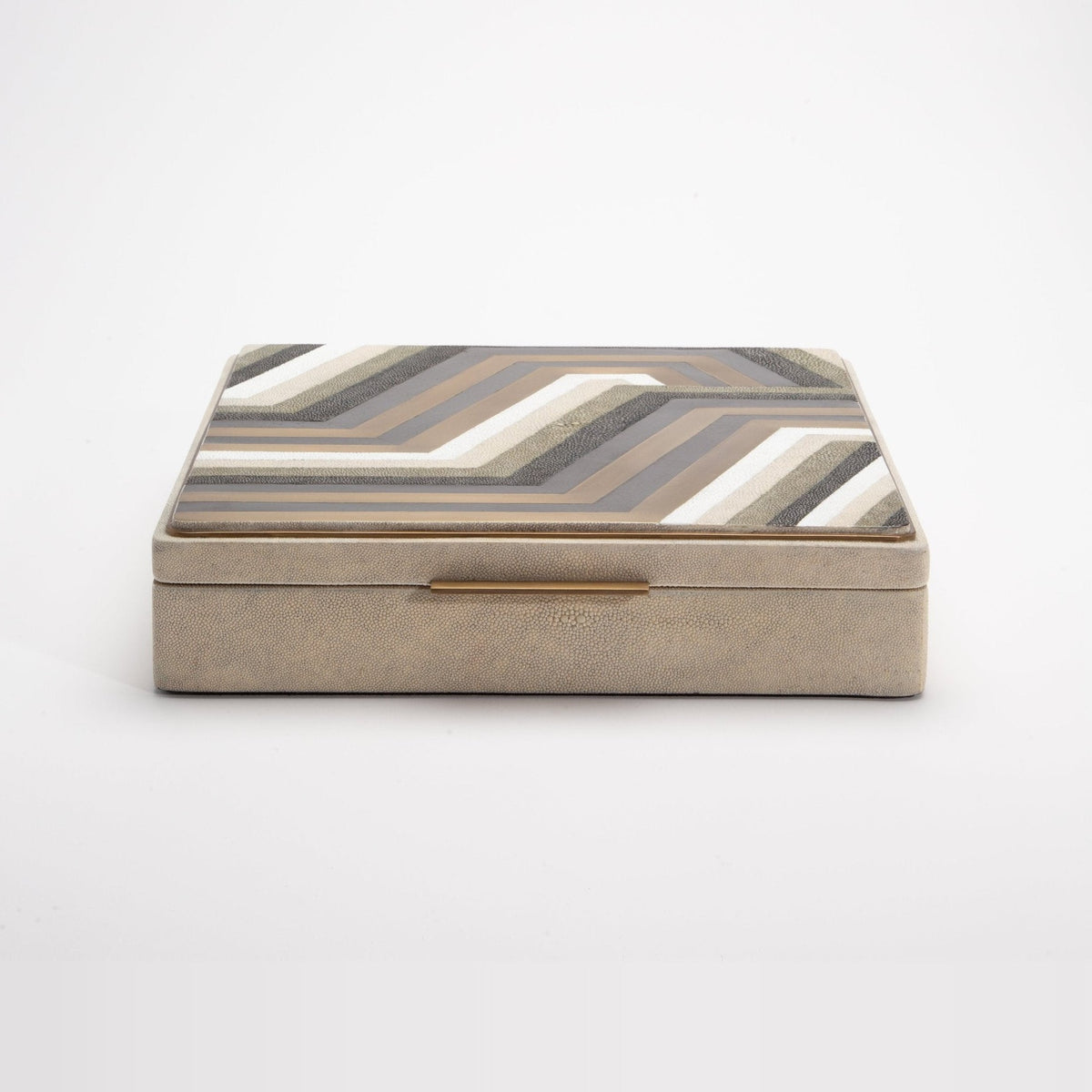 Jewelry Box in Shagreen with Shell and Brass Details by Kifu Paris