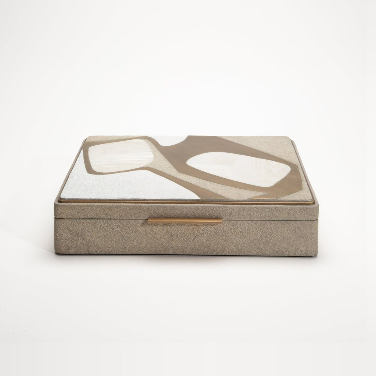 Jewelry Box in Shagreen with Shell and Brass Details by Kifu Paris