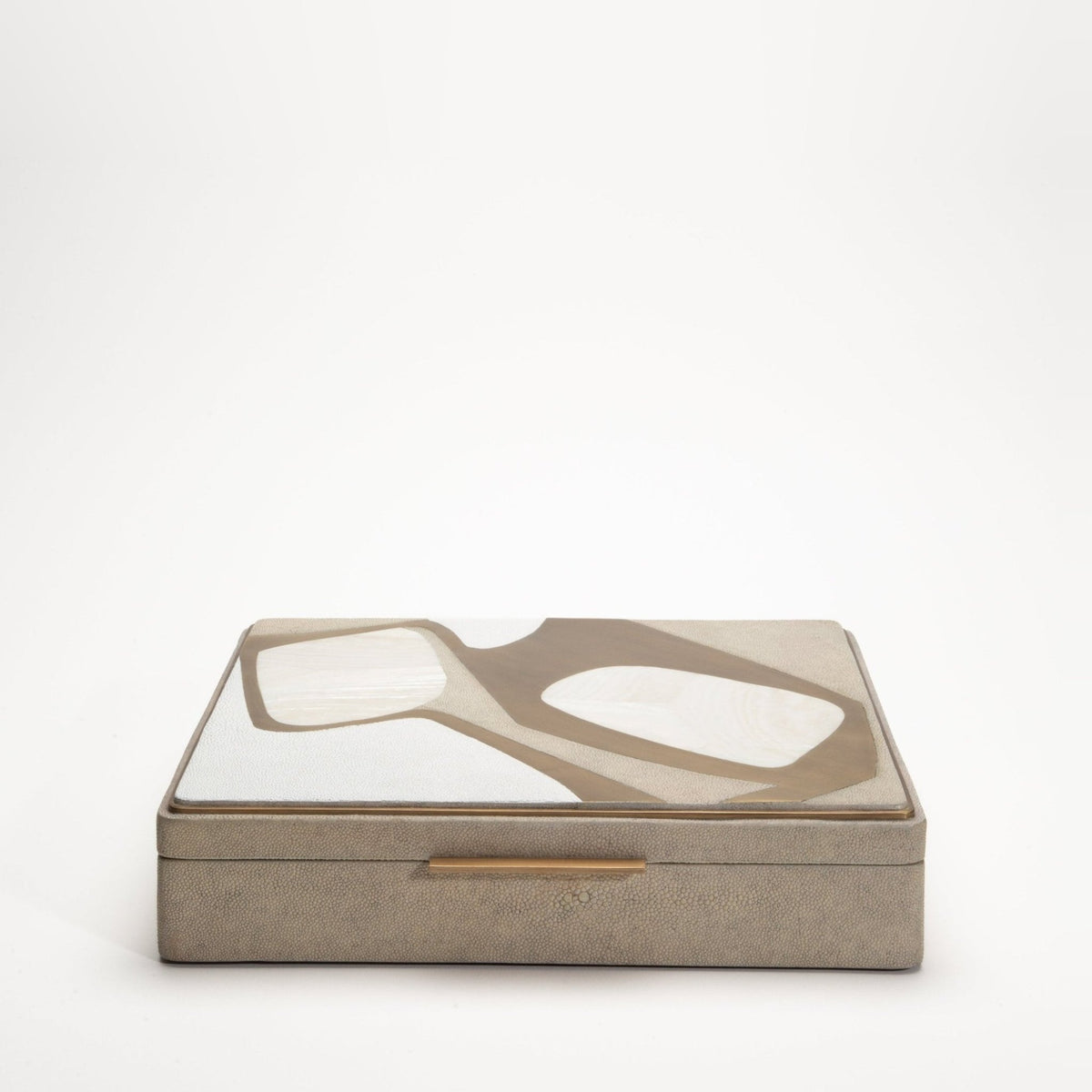 Jewelry Box in Shagreen with Shell and Brass Details by Kifu Paris