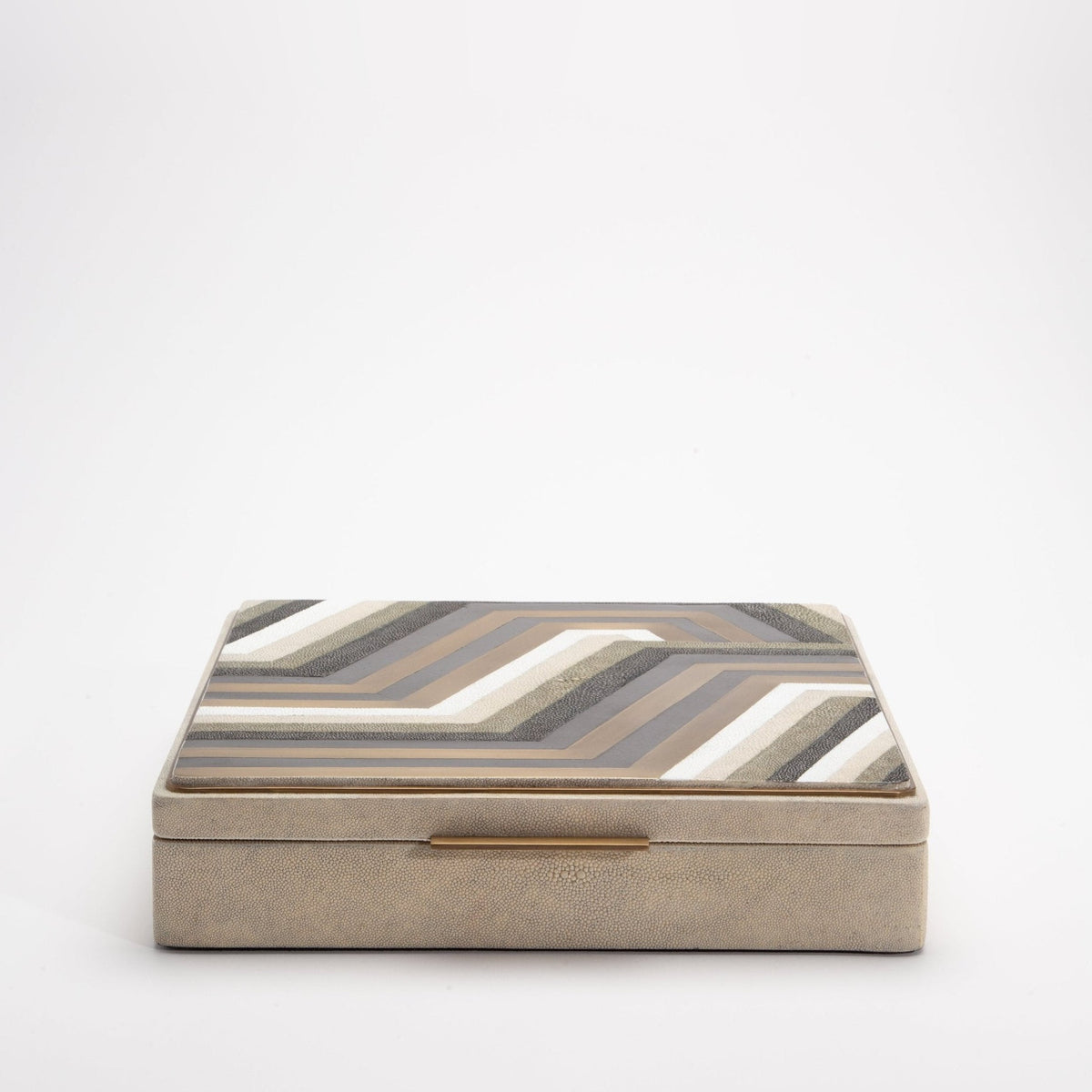 Jewelry Box in Shagreen with Shell and Brass Details by Kifu Paris