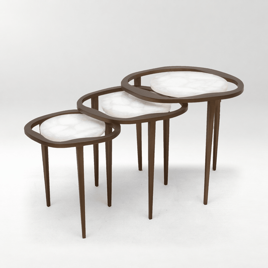Lily Nesting Tables in Quartz by R&Y Augousti