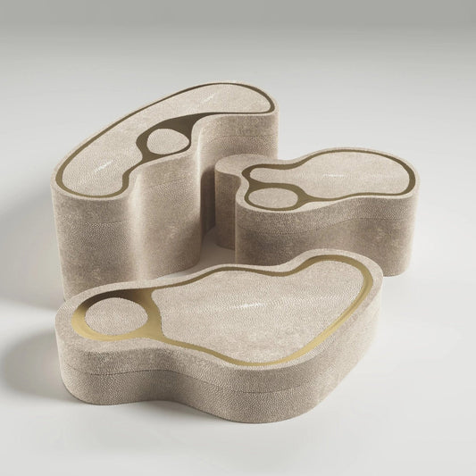 Mask Box in Shagreen with Bronze Patina Brass by Kifu Paris