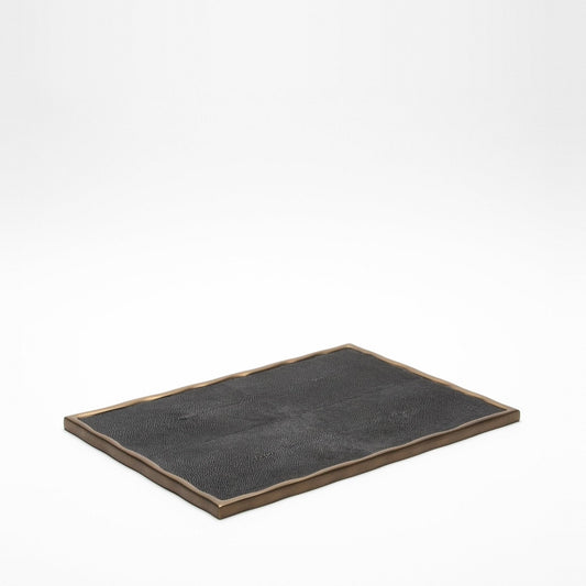 Melting Tray in Black Shagreen with Bronze Patina Brass by R&Y Augousti