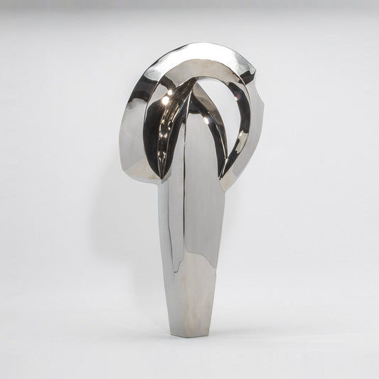 Time Sculpture in Polished Stainless Steel by Patrick Coard Paris