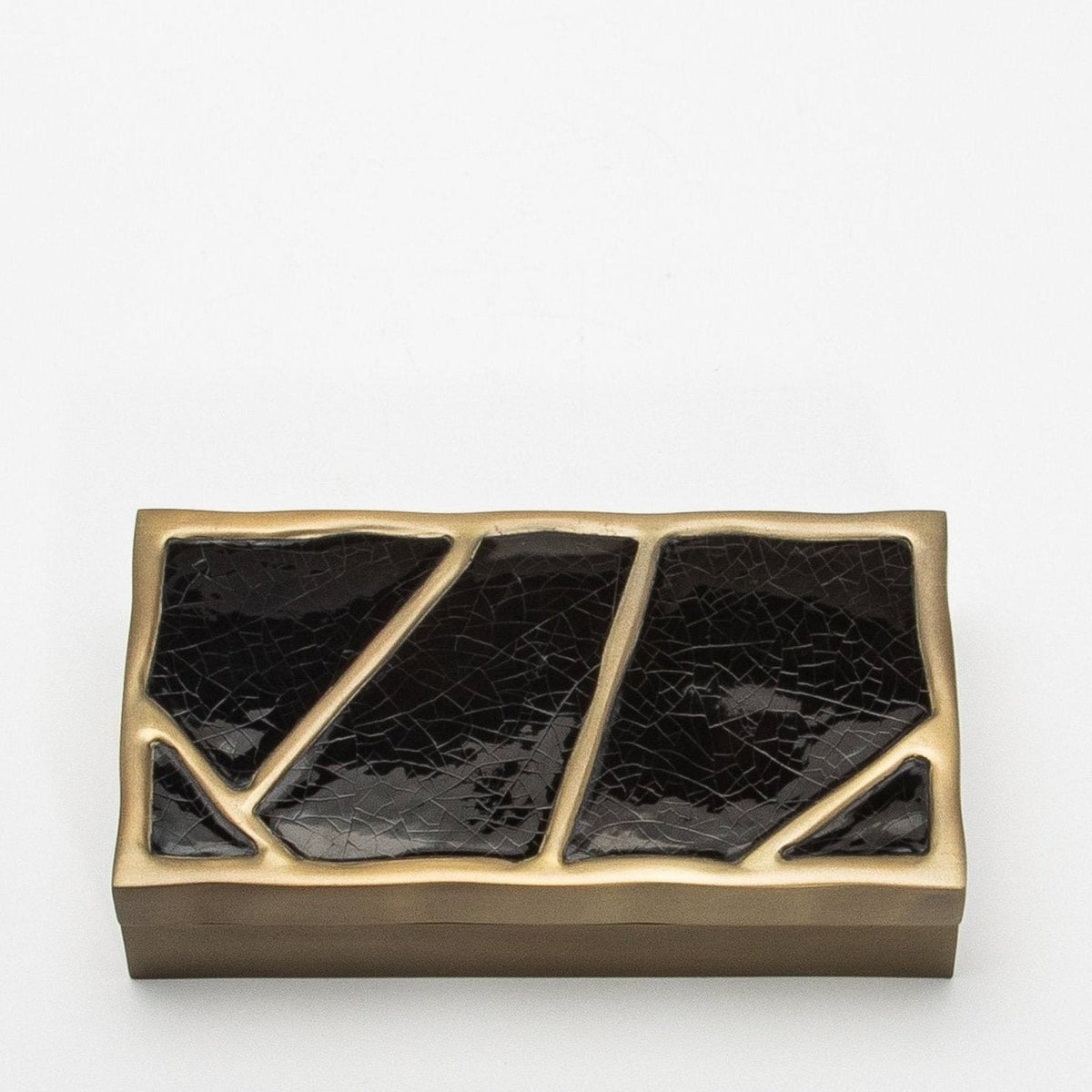 Modern Box in Black Shell with Bronze Patina Brass by R&Y Augousti