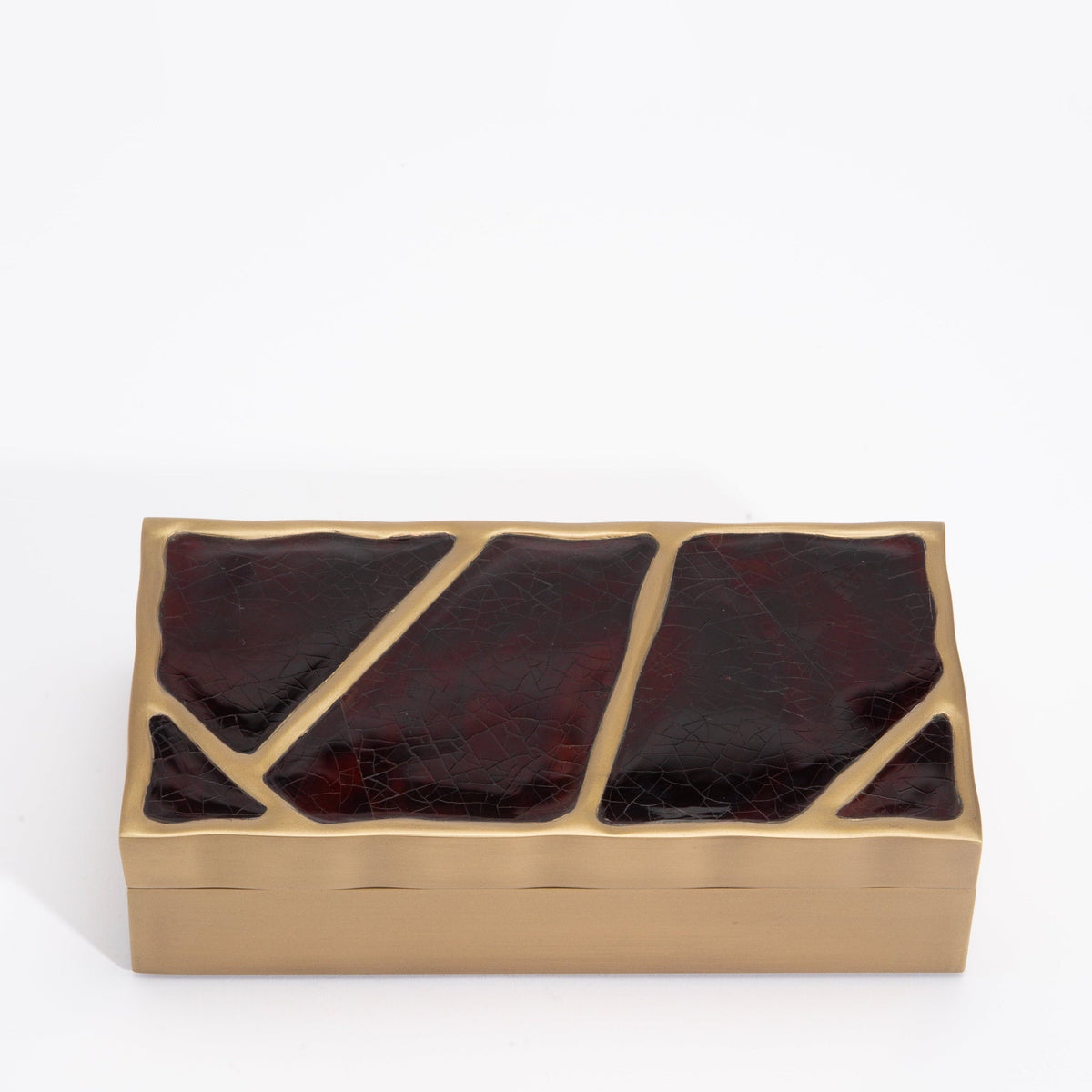 Modern Box in Brown Shell with Bronze Patina Brass by R&Y Augousti