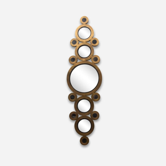 Modern Mirror in Bronze Patina Brass with Shagreen and Quartz Details by R&Y Augousti