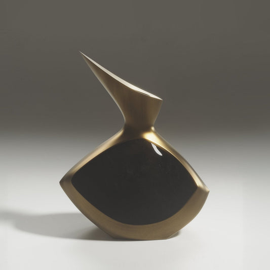 Modern Sculptural Vase in Brass with Pen Shell  by R&Y Augousti
