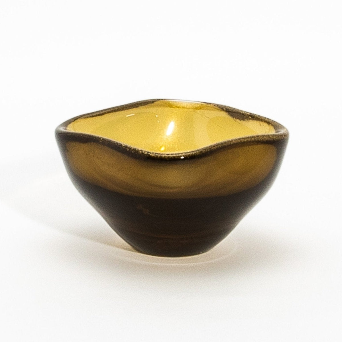 Murano Dish in Tobacco With 24-Karat Gold Flecks at MOGUL