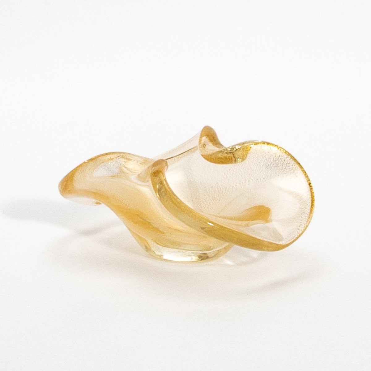 Murano Dish with 24-Karat Gold Flecks and Curved Detailing at MOGUL