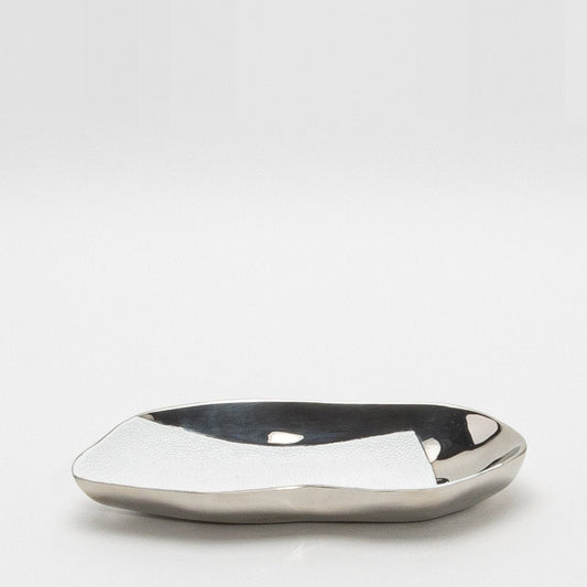Bowl in Stainless Steel with White Shagreen Details by KIFU Paris at MOGUL