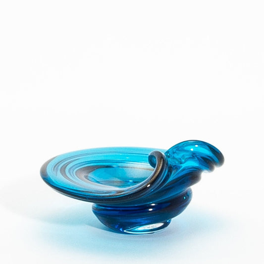 Murano Dish in Aqua Blue with 24-Karat Gold Flecks at MOGUL